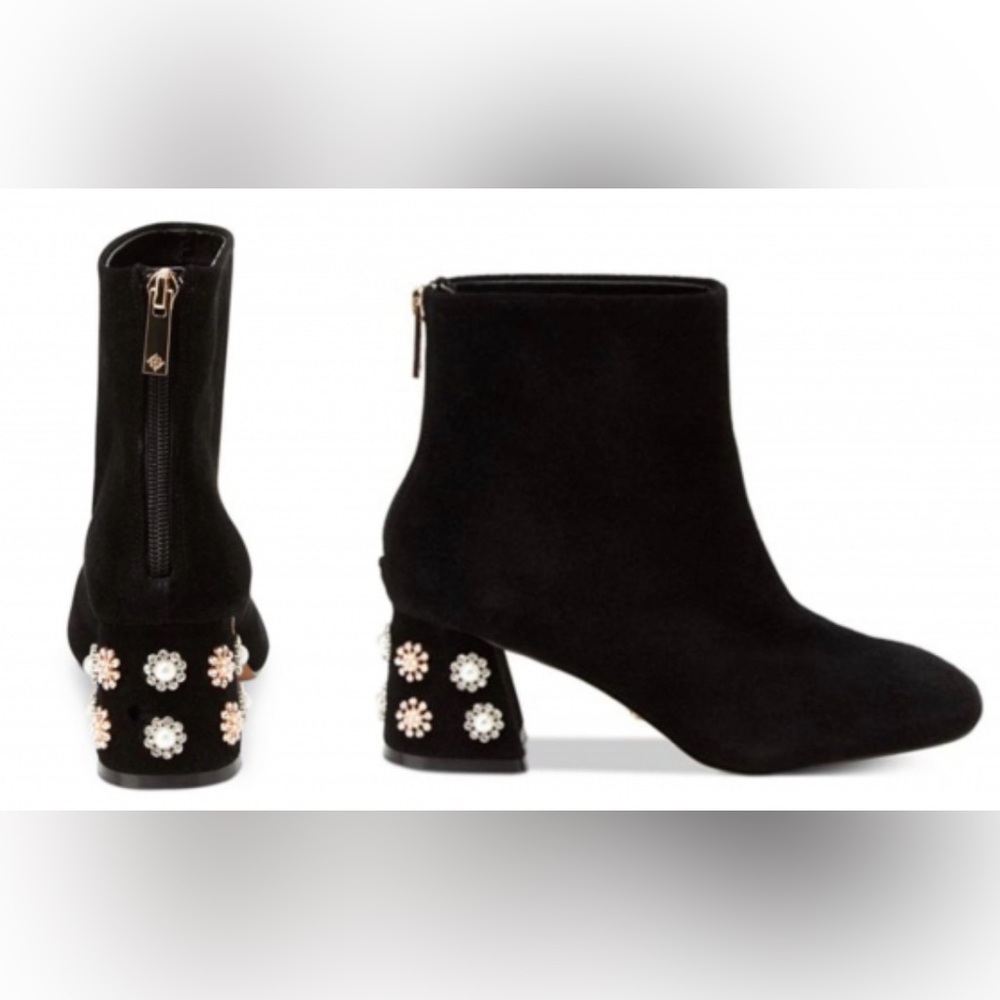 New in Box - Nanette Lepore Suede Short Boots with Pearls (US 7.5)
